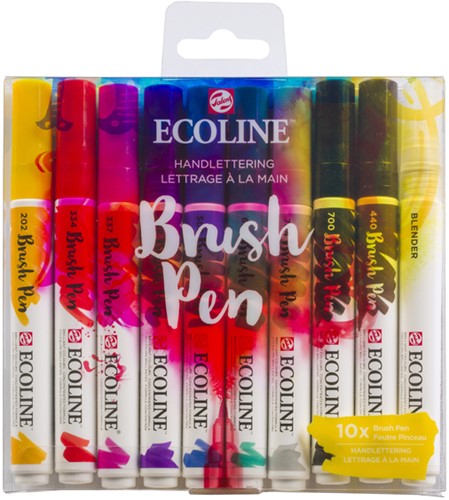 Brushpen Talens Ecoline set à 10 stuks handlettering-3