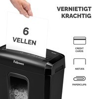Papiervernietiger Fellowes Powershred 6M snippers 4x12mm-3