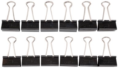 Papierklem MAUL foldback 215 13mm zwart 12 stuks-3