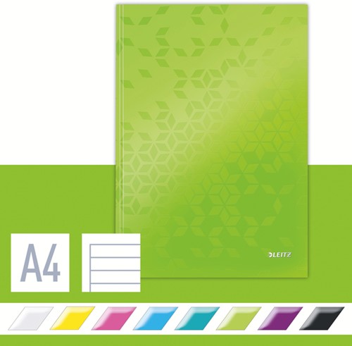 Notitieboek Leitz WOW A4 160blz 90gr lijn groen-3