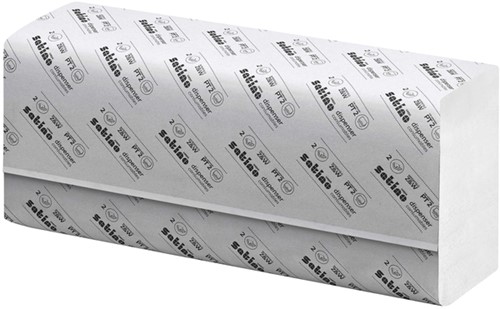 Handdoek Satino PT2 Comfort z-vouw 2-laags 206x240mm 25x150 vel wit 277330-2