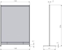 Vloerscheidingspaneel Nobo vrijstaand doorzichtig PVC 1480x2060mm-3