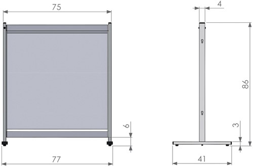 Bureauscherm Nobo doorzichtig PVC 770x860mm-3