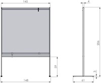 Scheidingswand Nobo vrijstaand doorzichtig PVC 1480x2060mm-3