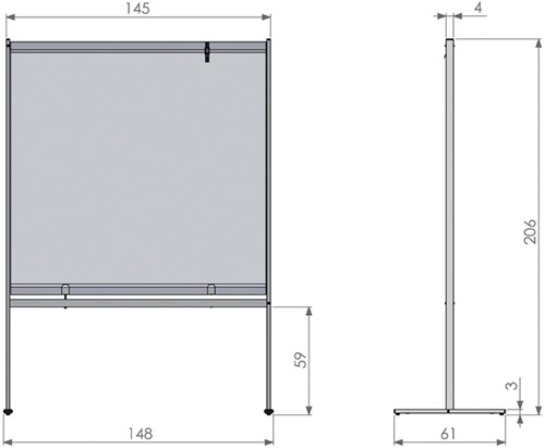 Scheidingswand Nobo vrijstaand doorzichtig PVC 1480x2060mm-3