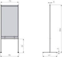 Scheidingswand Nobo vrijstaand doorzichtig PVC 780x2060mm-3