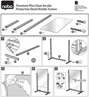 Bureauscherm Nobo Modulair transparant acryl 400x1000mm-3