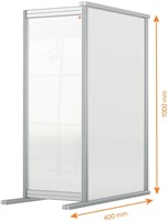 Bureauscherm uitbreidingspaneel Nobo Modulair transparant acryl 40x100cm-4