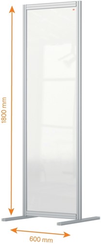 Scheidingswand Nobo Modulaire transparant acryl 60x180cm-3