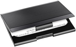 Visitekaarthouder Sigel VZ134 voor 20 kaarten 91x58mm aluminium mat zwart