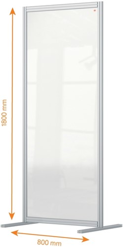 Scheidingswand Nobo Modulaire transparant acryl 80x180cm-3