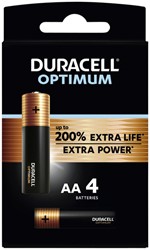 Batterij Duracell Optimum 200% 4xAA