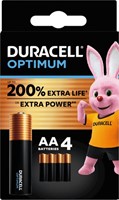 Batterij Duracell Optimum 200% 4xAA