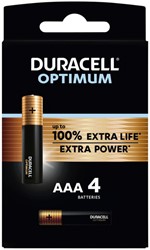 Batterij Duracell Optimum 100% 4xAAA