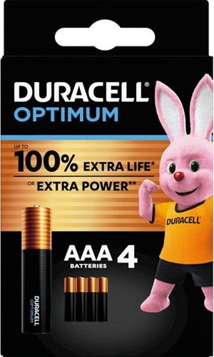 Batterij Duracell Optimum 100% 4xAAA