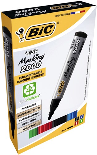 Viltstift Bic 2000 rond 1.7mm doos à 4 stuks assorti