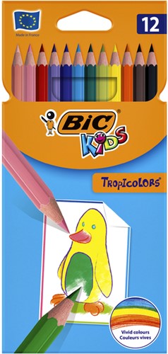 Kleurpotloden Bic Kids Tropicolors blister à 12 stuks