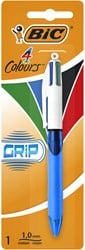 Balpen Bic 4kleuren grip medium blauw blister à 1 stuk
