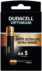 Batterij Duracell Optimum 200% 5xAA