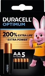 Batterij Duracell Optimum 200% 5xAA
