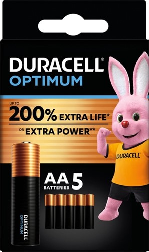 Batterij Duracell Optimum 200% 5xAA