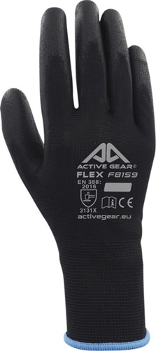 Handschoen ActiveGear grip PU-flex zwart medium