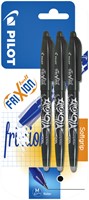 Rollerpen PILOT friXion medium zwart blister à 3 stuks