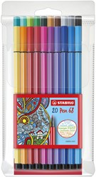 Viltstift STABILO Pen 68/20 etui à 20 kleuren