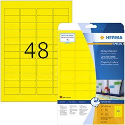 Etiket HERMA 4366 A4 45.7x21.2mm verwijderbaar geel