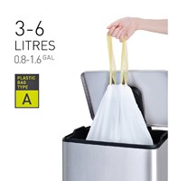 Afvalzak EKO MDPE type A met trekband 35x40cm 3-6L wit rol à 30 stuks