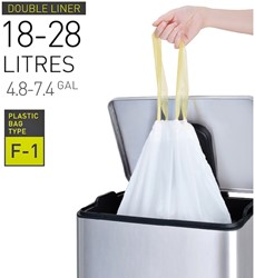 Afvalzak EKO MDPE type F1 met trekband 49x68cm 18-28L wit rol à 20 stuks