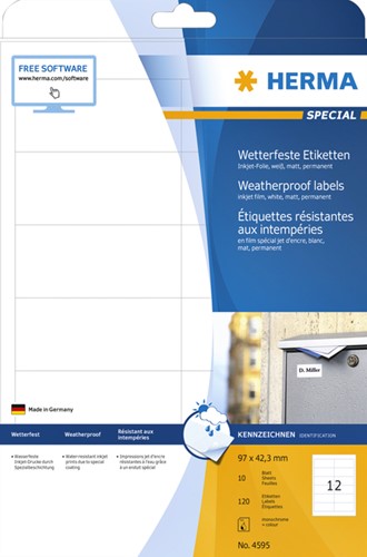 Etiket HERMA 4595 97x42.3mm folie wit-3