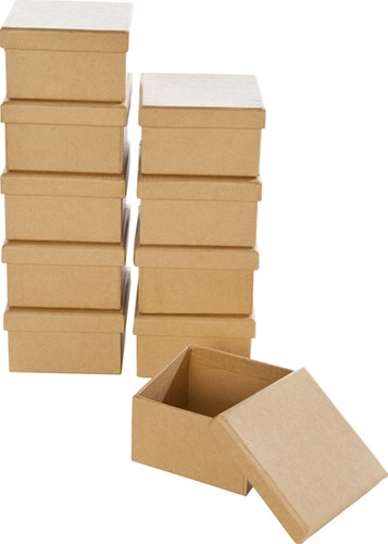 Doos karton Folia mini 7,5x7,5x4,5cm 10 stuks kraft-3