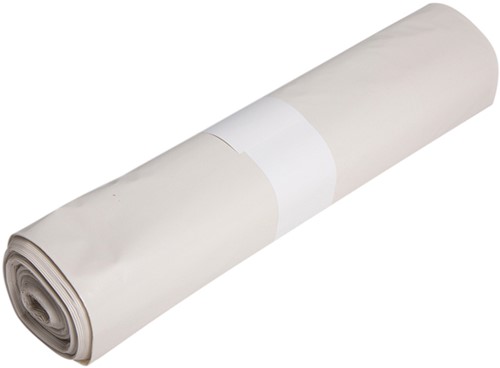 Afvalzak Powersterko LDPE T100R 90x120cm 190L wit rol à 10 stuks