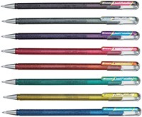 Gelschrijver Pentel K110 Dual medium metallic assorti 8 kleuren-2