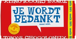 Chocolade Tony's Chocolonely reep 180gr melk Bedankt"