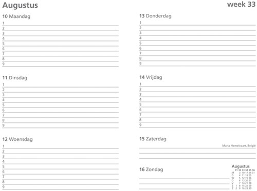 Schoolagenda 2025-2026 Ryam Studie Uni 7dagen/2pagina's -2