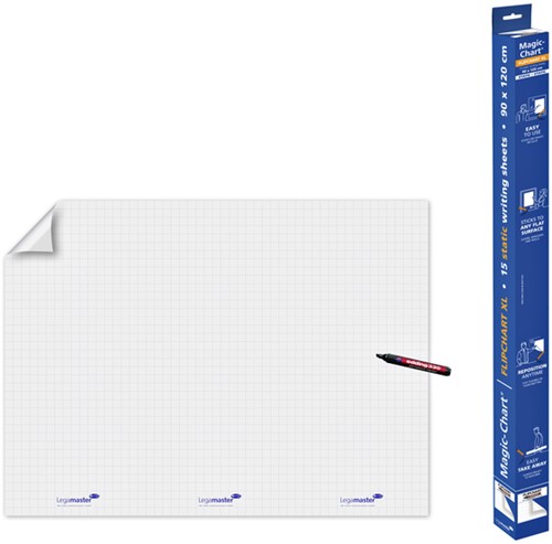 Magic-Chart Legamaster flipchart XL 90x120cm wit met ruit