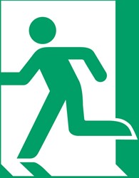 Pictogram Tarifold nooduitgang links 200x200mm