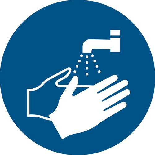 Pictogram Tarifold handen wassen verplicht ø200mm