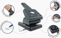 Perforator Rapesco Germ-Savvy Heavy Duty HD865-P antibacterieel 2-gaats zwart-2