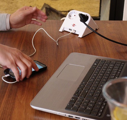 Stekkerdoos Brennenstuhl bureau 2 voudig inclusief 2 USB 1.8m wit-2