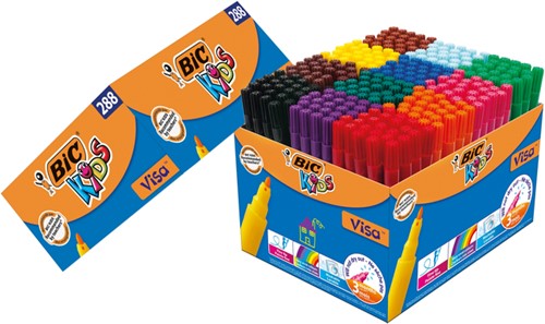 Kleurstift BicKids Visa Fine Schoolbox 288 stuks assorti