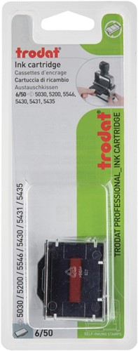 Stempelkussen Trodat 6/50/2 2 stuks blauw rood