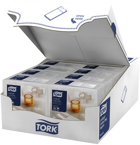 Pochette Tork Linstyle Premium 1-laags 390x390mm wit 509600-3