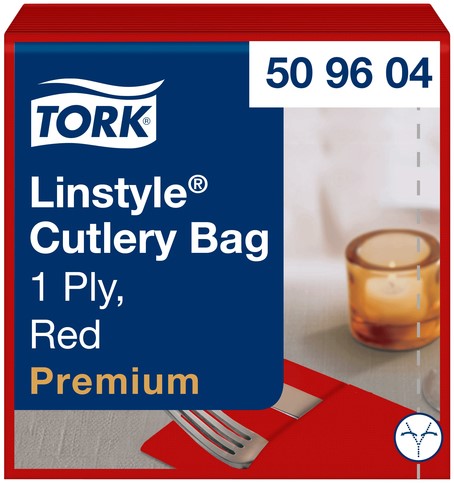 Pochette Tork Linstyle Premium 1-laags 390x390mm rood 509604