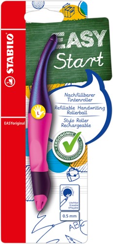 Rollerpen STABILO Easyoriginal linkshandig holograph edition medium magenta blister à 1 stuk