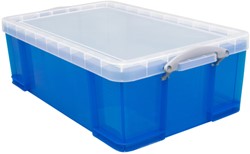 Opbergbox Really Useful 50 liter 710x440x230 mm transparant blauw