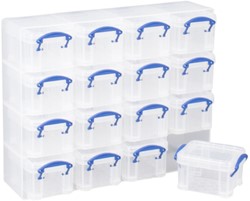 Opbergbox Really Useful 16x 0.14 liter 280x224x65 mm transparant wit