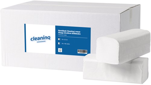 Handdoek Cleaninq I-vouw 2laags 22x32cm 3200stuks